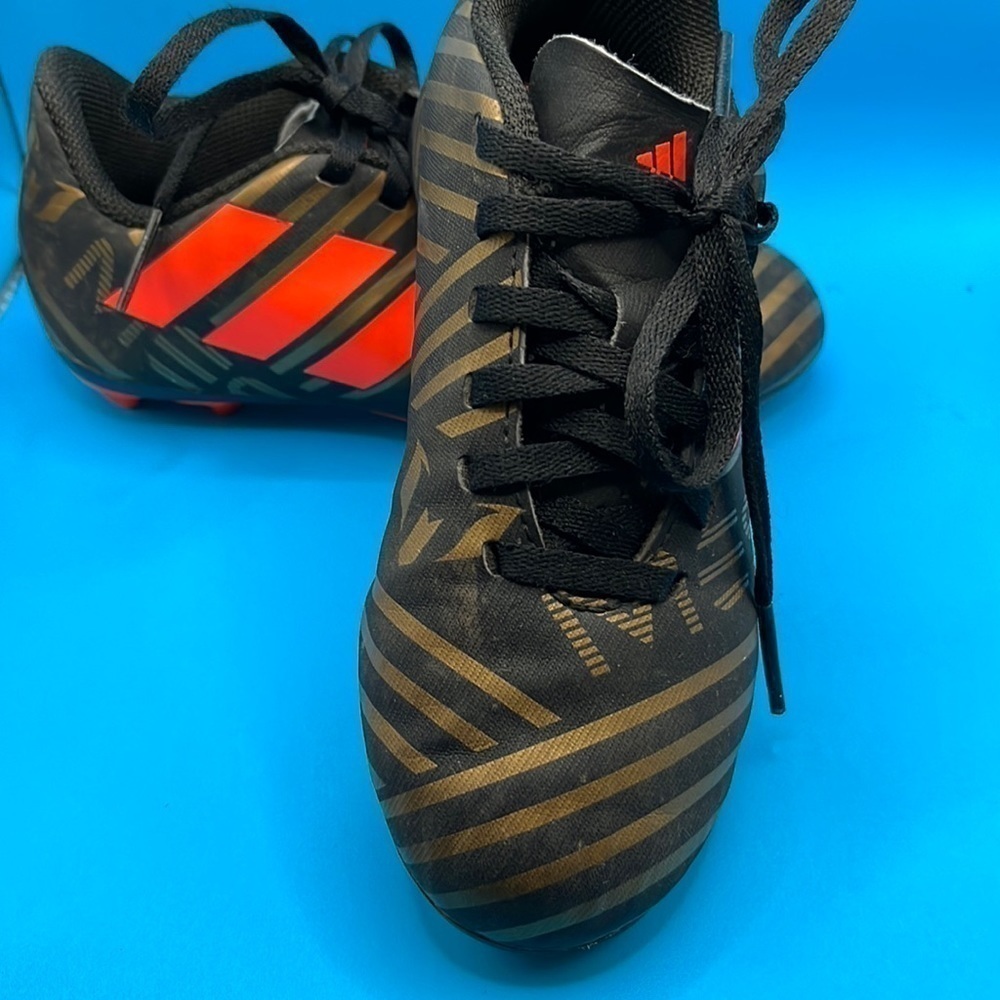 adidas Nemeziz Messi kids cleats, size 12, children, black gold orange